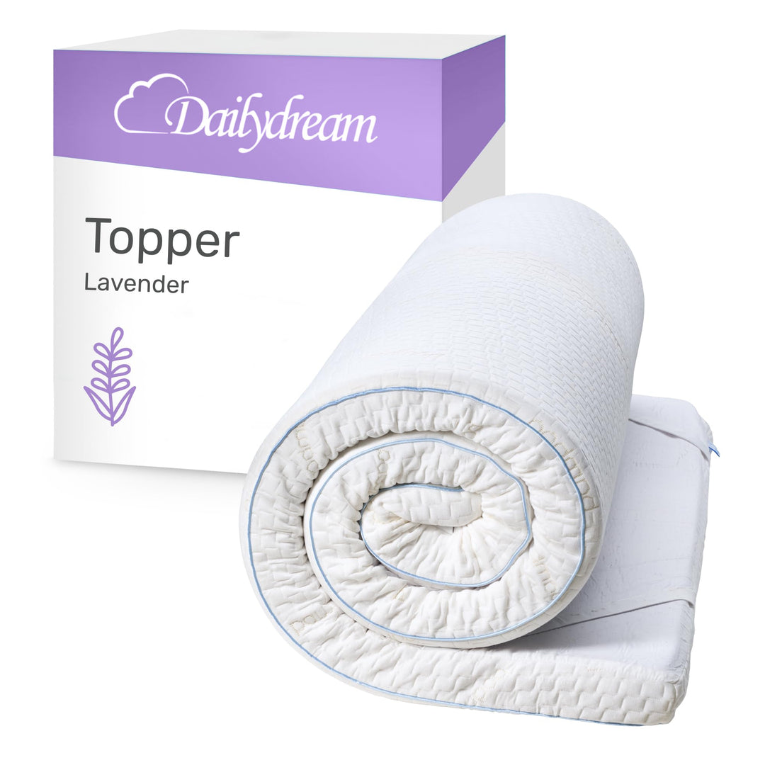 Dailydream Matratzen Topper 90x190cm | Memory Foam | 5cm hoch | Edition Lavender, Model M | Zertifiz