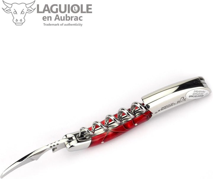 Laguiole en Aubrac Kellnermesser Sommelierbesteck SOM99WRI Griffschalen Acrylglas Marsh Mallow rot,