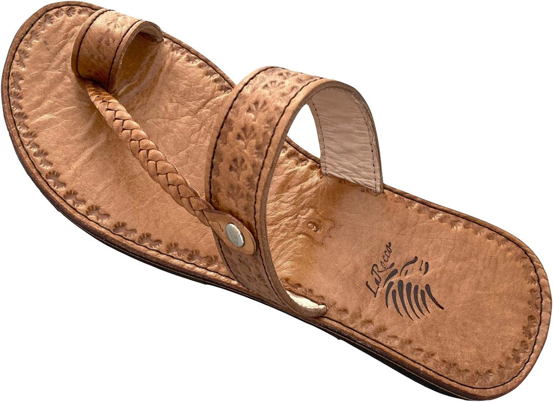 LaRocco Ledersandalen Zehenring Zehentrenner Zehenschlaufe Echtleder Sandalen 17.a.b.w 36 EU Beige,