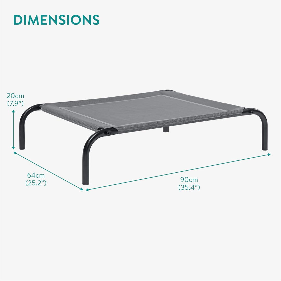 Navaris erhöhtes Hundebett mit Kühlungseffekt 90x64x20cm - Outdoor Hundeliege für Katzen und mittelg