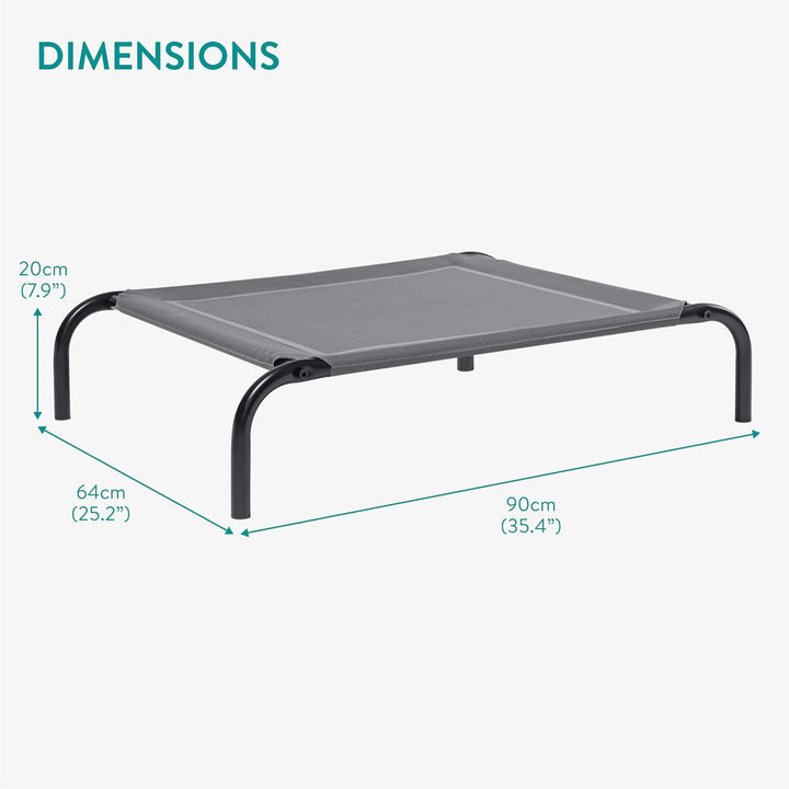 Navaris erhöhtes Hundebett mit Kühlungseffekt 90x64x20cm - Outdoor Hundeliege für Katzen und mittelg