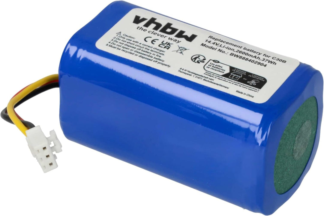 vhbw Akku kompatibel mit Proscenic 800T, 820S, 820T, 830T Home Cleaner Heimroboter (2600 mAh, 14,4 V