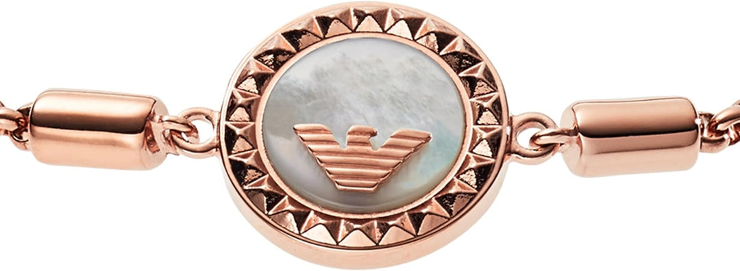 Emporio Armani Armband Für Frauen, Länge: 165-235mm / Grösse: 12X12X3mm Rose Gold Edelstahlarmband,