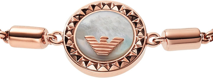 Emporio Armani Armband Für Frauen, Länge: 165-235mm / Grösse: 12X12X3mm Rose Gold Edelstahlarmband,