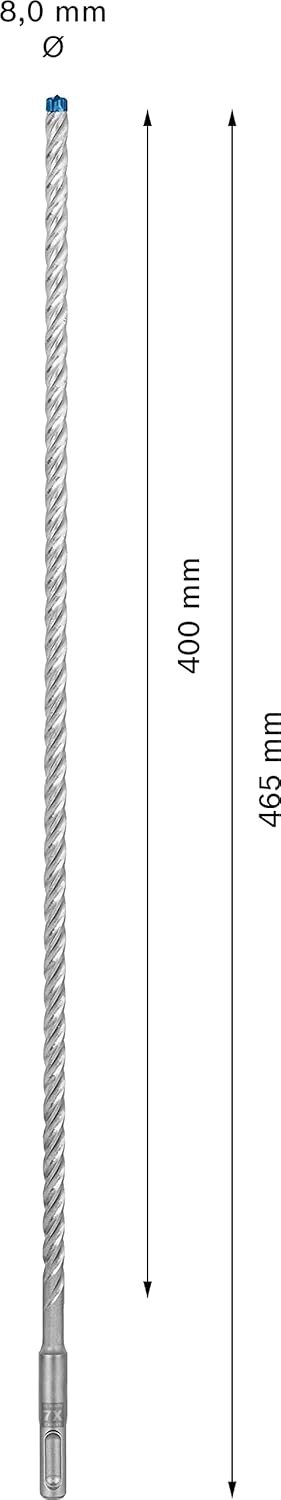 Bosch Professional 1x Expert SDS plus-7X Hammerbohrer (für Stahlbeton, Ø 8,00x465 mm, Zubehör Bohrha