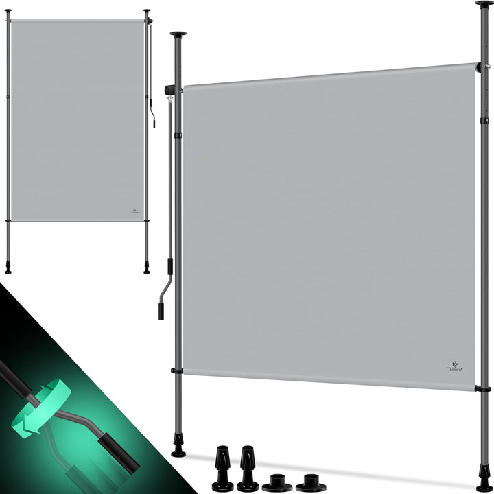 KESSER® Klemmmarkise Senkrechtmarkise aussen 200x310cm Ausziehbar & Blickdicht | Vertikalmarkise mit