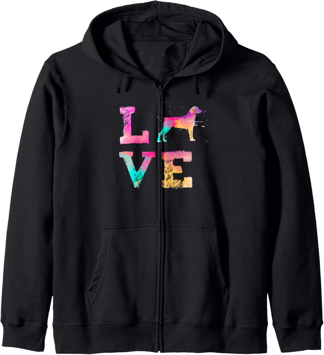 Bunte Aquarellmalerei Rottweiler Hund Love-r Kapuzenjacke