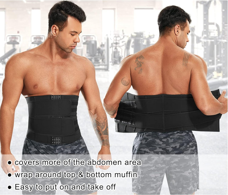 Bafully Herren Bauchweggürtel Sport Fitnessgürtel Body Shaper Schwitzgürtel Neopren Sauna Gürtel Tai