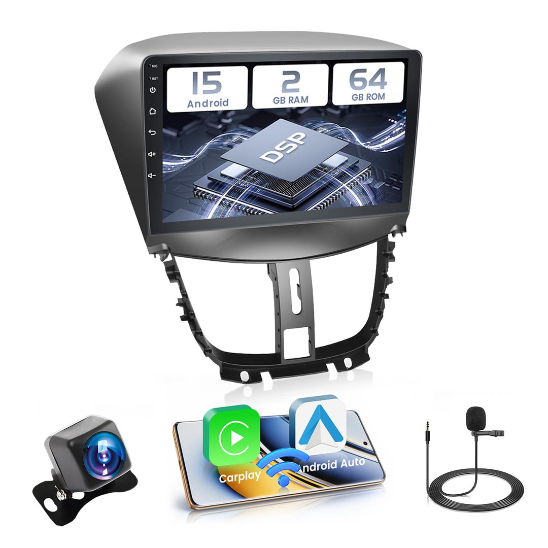 Hikity 2+64GB Android 15 Autoradio für Peugeot 207 2006-2015 Radio Wireless Carplay Android Auto, 9