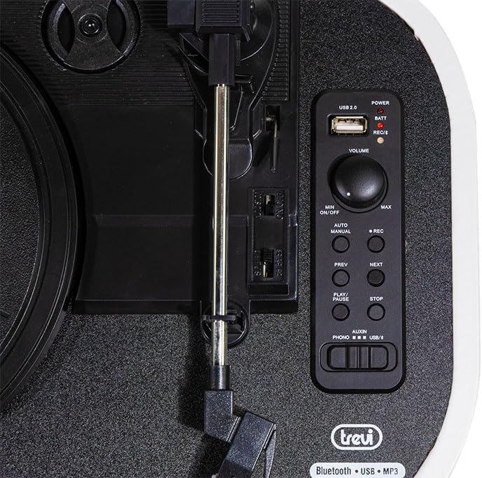 Trevi TT 1020 BT Vintage-Plattenspieler mit Bluetooth, MP3, USB und Encoding-Funktion, Türkis türkis