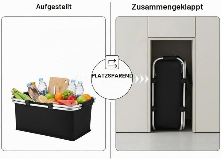 Einkaufskorb,Einkaufskorb Faltbar,Thermo Als Picknickkorb, Kühlbox Tragbare Mit Gepolsterten Griffen