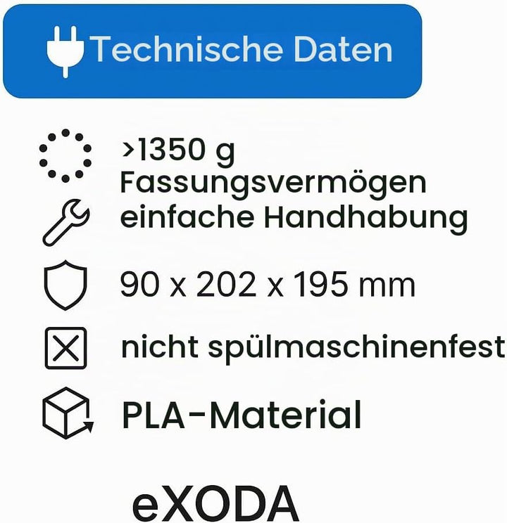 Exoda Bohnenbehälter Erweiterung 1000 g für Siemens EQ700 bis 1350 g | Bohnenbehältererweiterung, fü