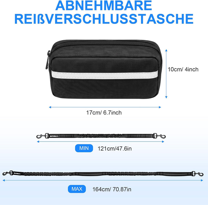 Philorn Joggingleine Hunde, Freihändig Laufleine für Hunde, Bauchgurt Hundeleine zum Joggen Laufen W