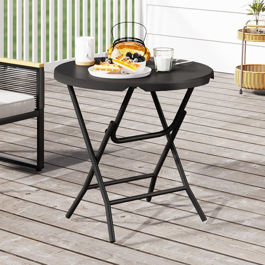 YITAHOME 80cm Gartentisch, Runder Klapptisch, Balkontisch Klappbar, Campingtisch Wetterfest für Outd