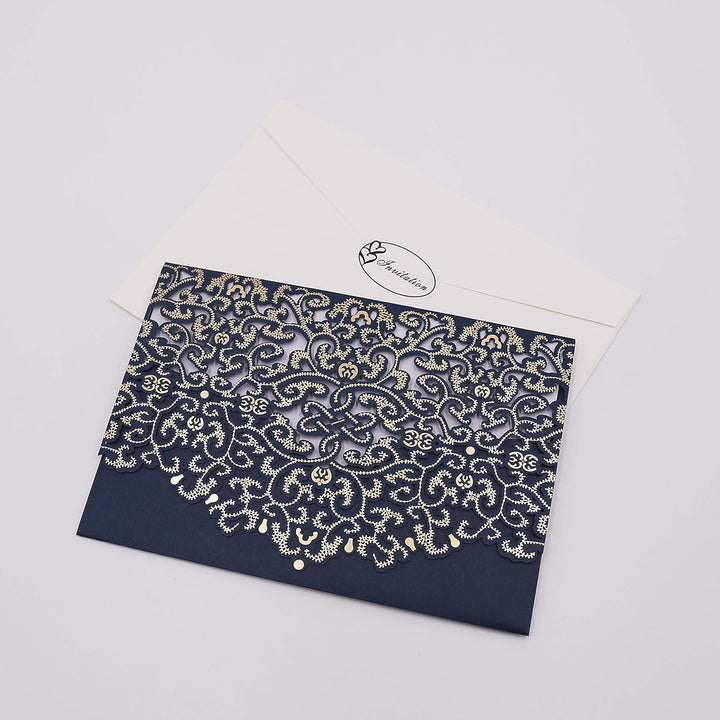 CYSKY Hochzeit Einladungskarte 50 Stück Hochzeit Einladungskarte Kit mit leeres bedruckbares Papier