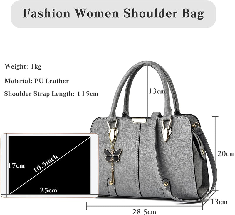 FANDARE Damen Handtasche Tote Beutel PU-Leder Umhängetaschen Schultertasche Wasserdicht Henkeltasche