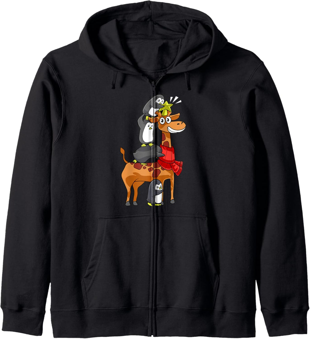 Weihnachten Weihnachtsbaum Pinguin Giraffe Familienkleidung Kapuzenjacke