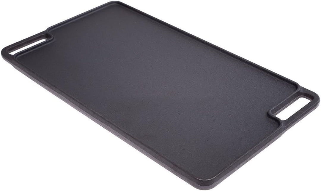 Allpax Grillplatte aus Gusseisen 46×26 cm – Wendbare Grillpfanne glatt & gerillt, hitzebeständig bis