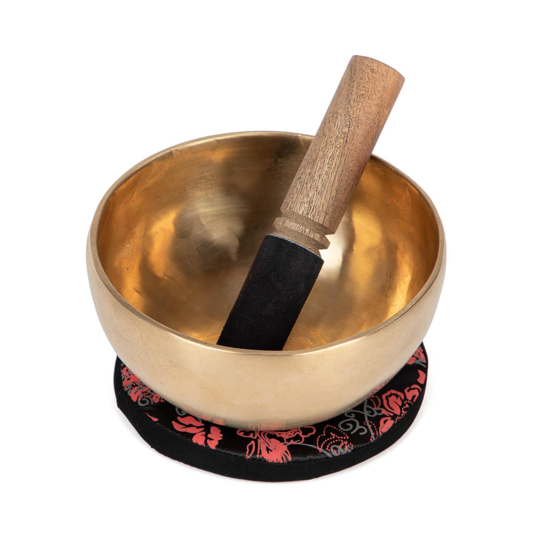 Bodhi Tibetische Klangschale Ø 15 cm | Handgefertigtes Klangschalen Set inkl. Kissen & Klöppel | Sin