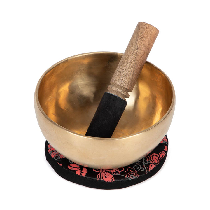 Bodhi Tibetische Klangschale Ø 15 cm | Handgefertigtes Klangschalen Set inkl. Kissen & Klöppel | Sin