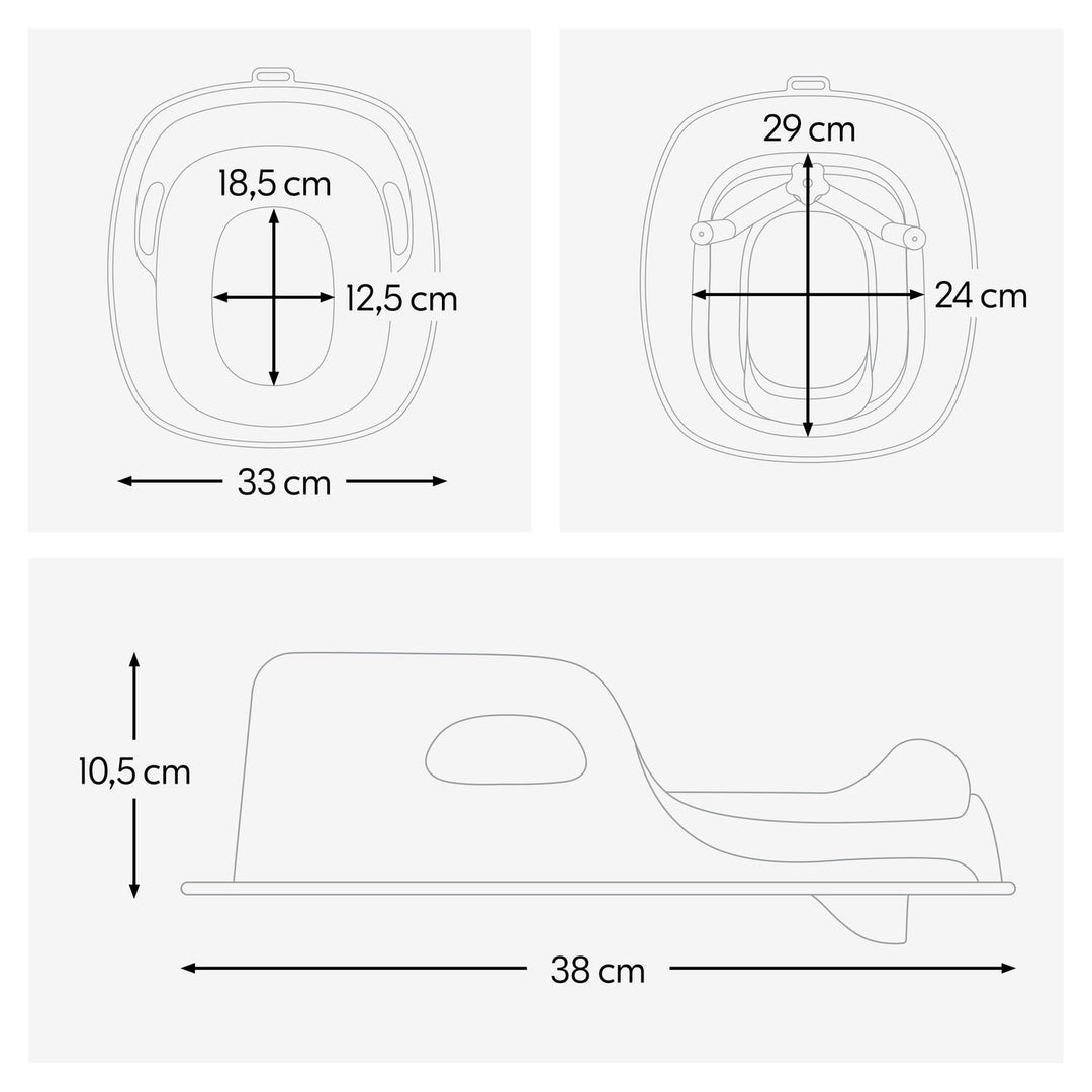 hauck Toilet Baby Seat, Grau - Universeller Toilettensitz für Kinder ab 18 Monaten, Einfache Befesti