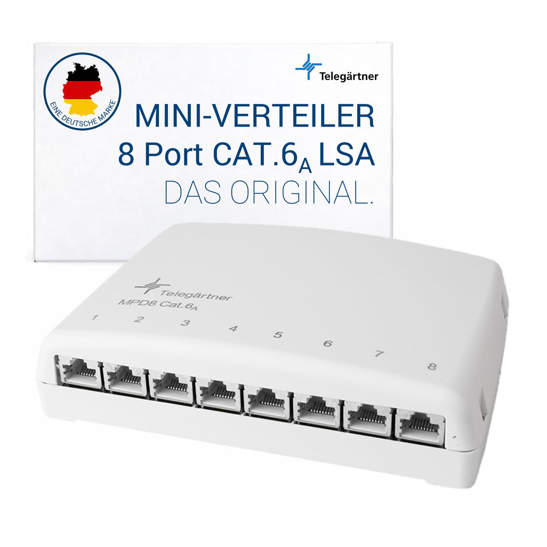 TELEGÄRTNER J02021A0030 Mini-Verteiler MPD8-HS Kat.6A (IEC)