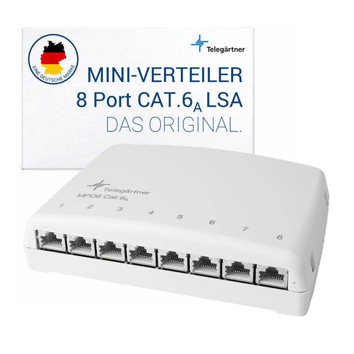 TELEGÄRTNER J02021A0030 Mini-Verteiler MPD8-HS Kat.6A (IEC)