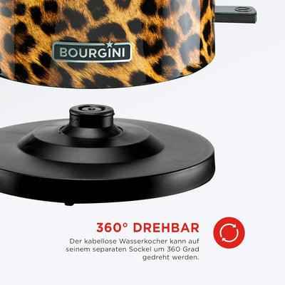 Trendy Panther Electric Kettle - Stylischer elektrischer Wasserkocher mit Panther-Print für moderne