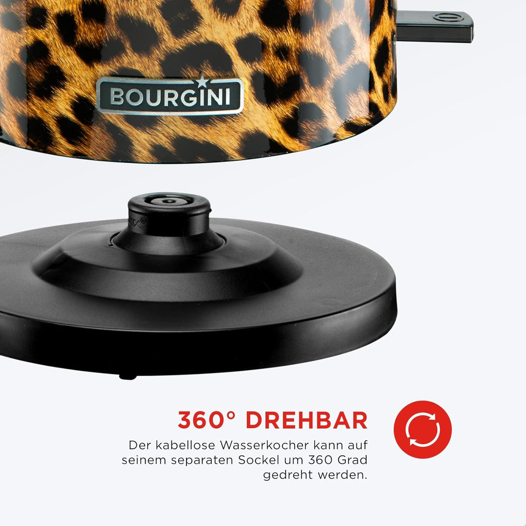 Trendy Panther Electric Kettle - Stylischer elektrischer Wasserkocher mit Panther-Print für moderne