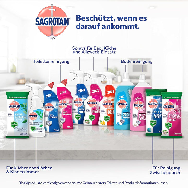 Sagrotan Hygienereinigungstücher – Für die praktische Reinigung und Desinfektion von Oberflächen – 5