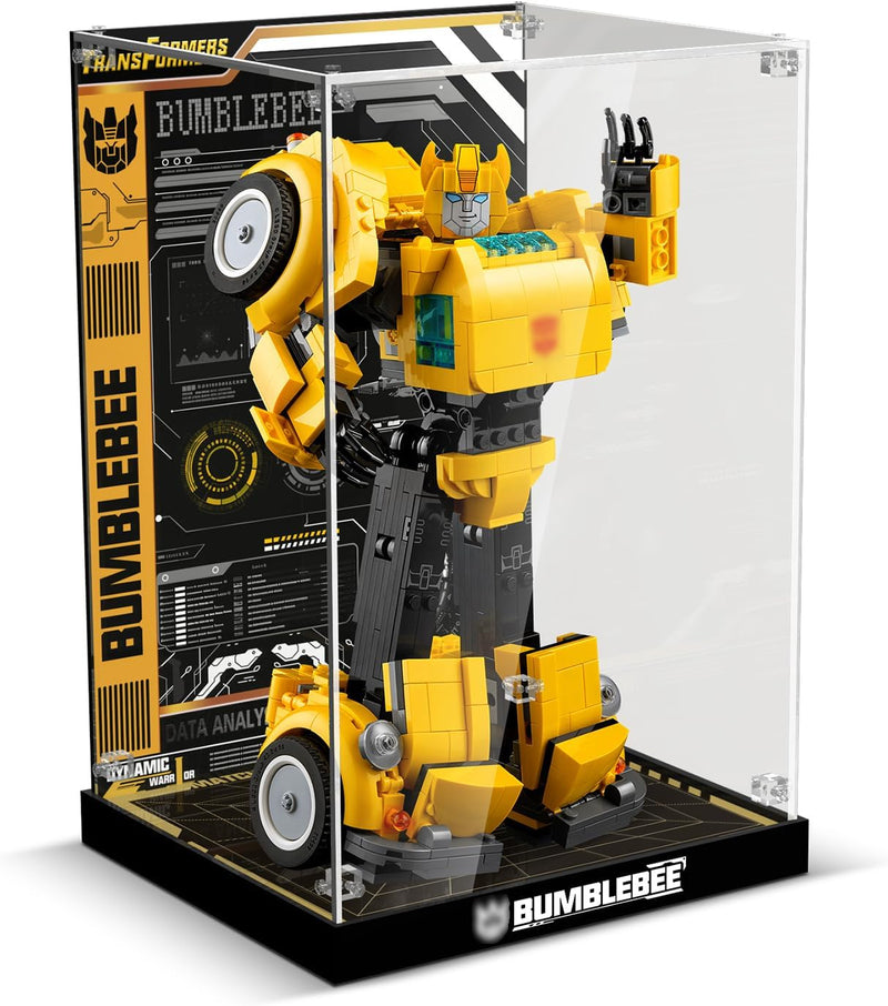 cooldac Acryl-Vitrine kompatibel mit Lego 10338 Bumblebee, Staubdichtes Transparentes HD Backdrop Di