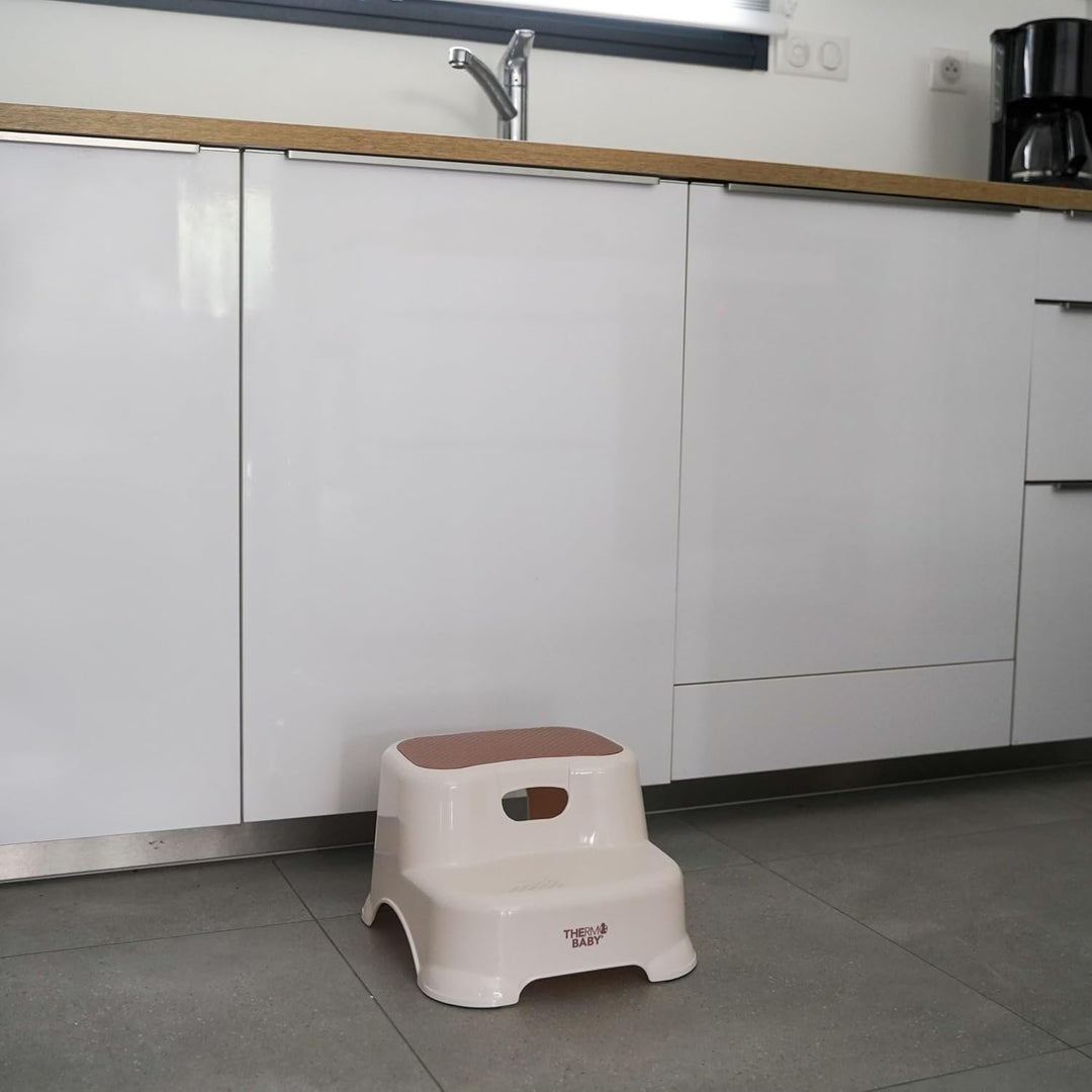 THERMOBABY - Doppeltritthocker, rutschfest, ab 18 Monaten, leicht und stabil, für Toilette, Waschbec