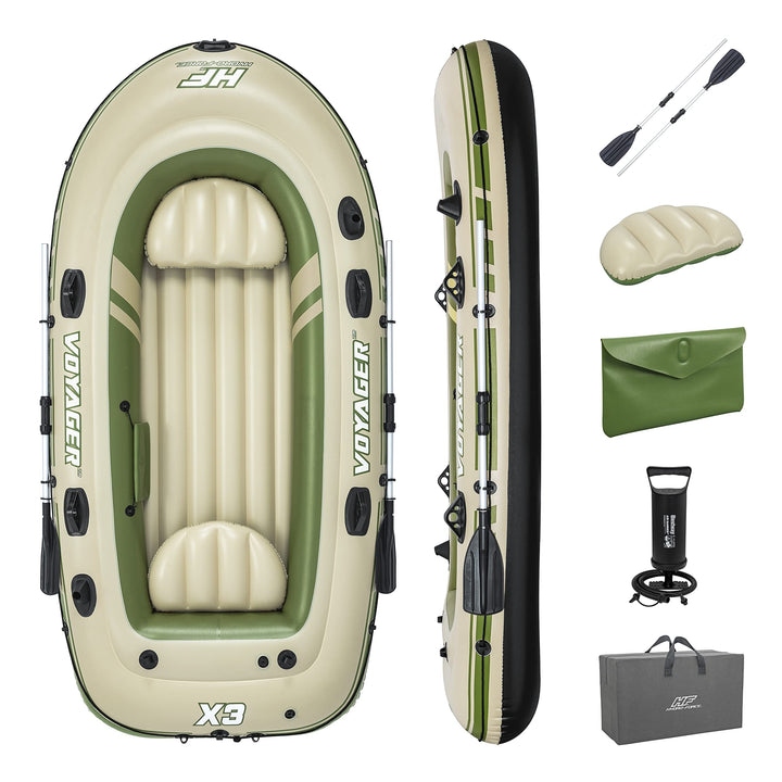 Hydro-Force 9'8" x 54 Voyager X3 aufblasbares Floss-Set | für bis zu 3 Erwachsene | inklusive Boot,