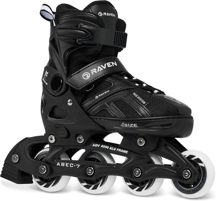 Inlineskates Inliner Raven Pulse verstellbar optional als 2in1 Inlineskates/Schlittschuhe 37-40 (23,