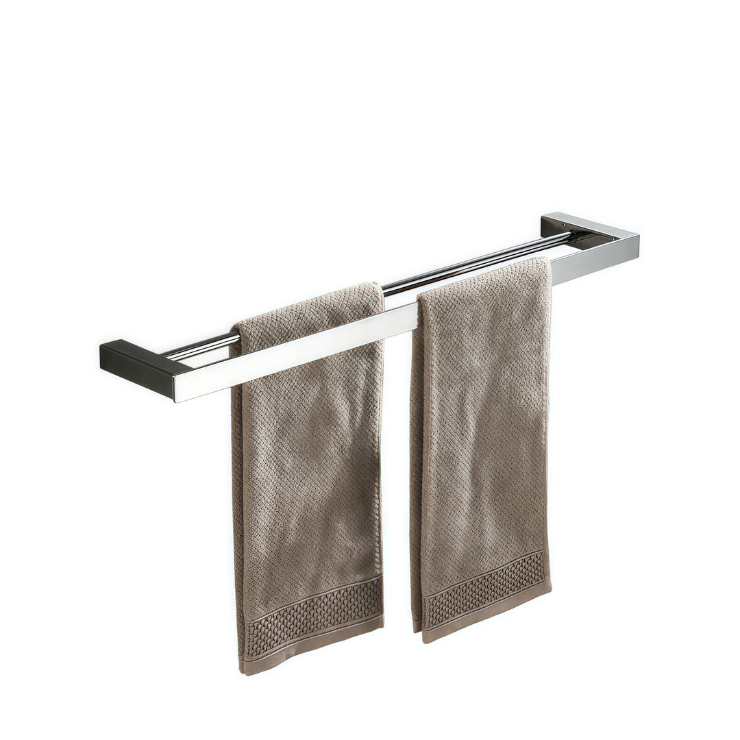 Beelee Badezimmer Toilette Doppelte 40cm Handtuchstange Wandhalterung, Edelstahl - Edelstahl, Polier