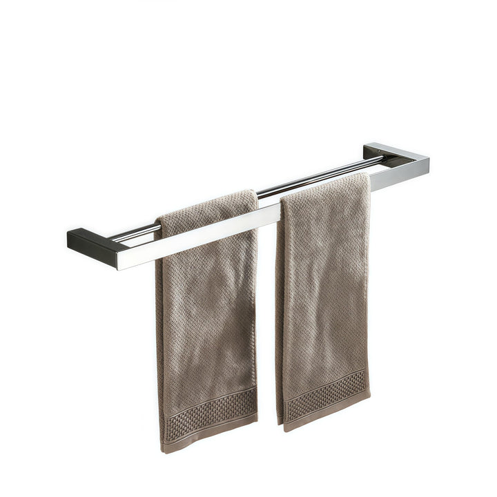 Beelee Badezimmer Toilette Doppelte 40cm Handtuchstange Wandhalterung, Edelstahl - Edelstahl, Polier