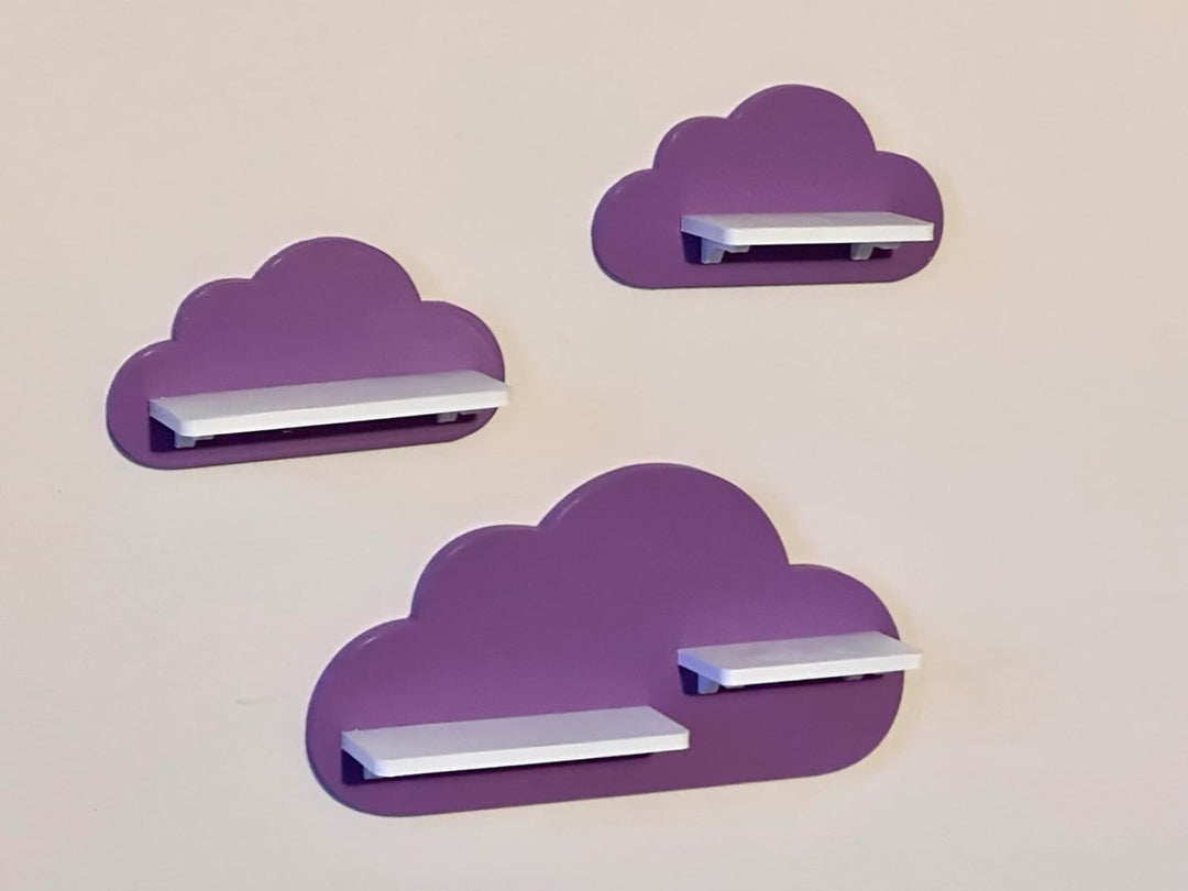 3er Wolken-Set passend/Kompatibel für die Toniebox Toniefiguren (Lila), Lila