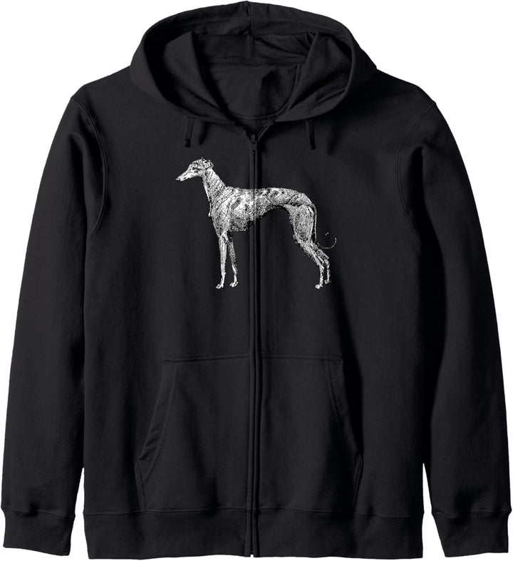 Windhund Vintage Illustration Kapuzenjacke