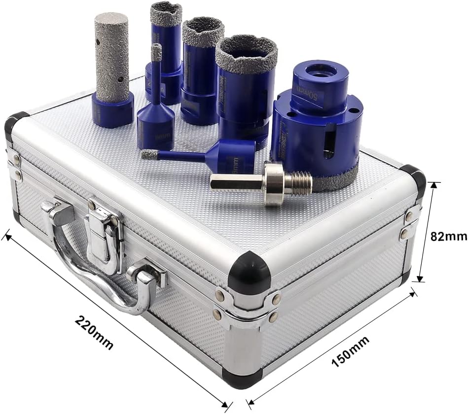 SHDIATOOL Diamant Bohrrone Fliesenbohrer 6/6/20/25/35/50mm und 20mm Finger Bits mit HEX Adapter 8-te