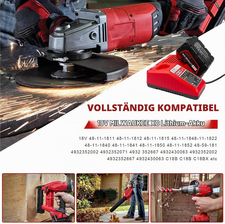 ASUNCELL M12 &amp; M18 Ladegerät für Milwaukee M18 M12 akku, Doppelte Ports Ersatzladegeräte für Milwauk