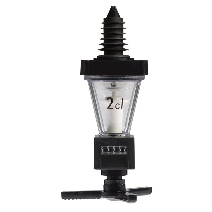 Westmark Dosiergerät mit Zählwerk, Dosierung pro Ausguss: 2 cl, Kunststoff, Standard, Schwarz/Transp