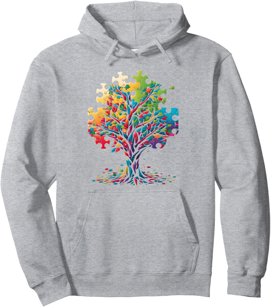 Neurodiversity Autism Awareness Bunte Baum-puzzleteile Pullover Hoodie