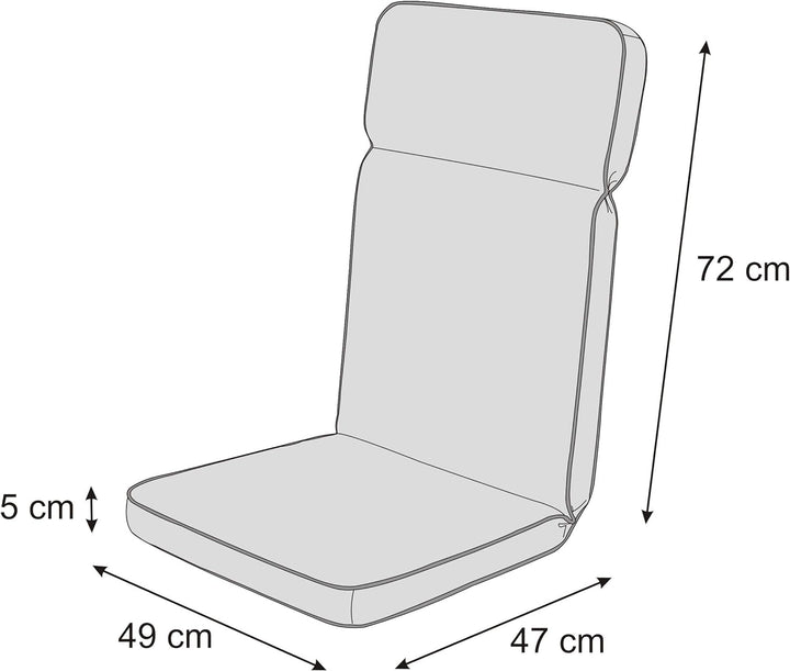 Bjird 1-Stück Stuhlauflagen für Gartenmöbel Sitzpolster für Hochlehner, Gartenmöbelauflagen, Gartens