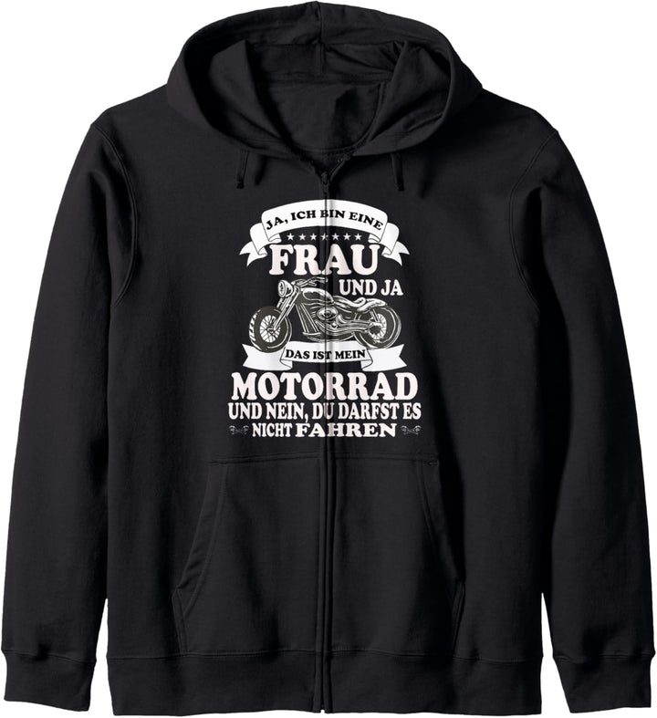 Motorrad Biker Spruch Bikerin Motorradfahrerin Kapuzenjacke
