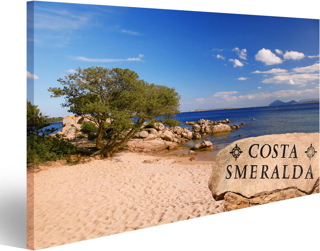 islandburner Bild Bilder auf Leinwand Sardinien-Küste mit berühmtem Teil von Costa Smeralda mit erst
