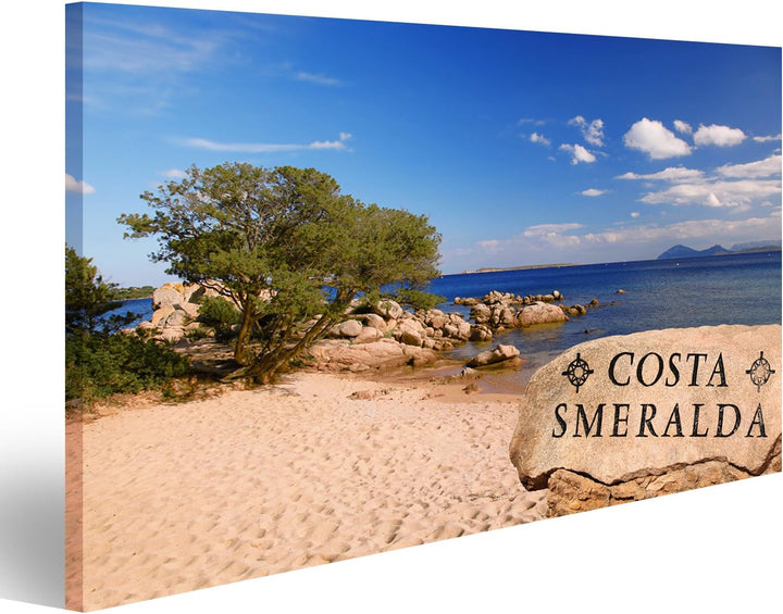 islandburner Bild Bilder auf Leinwand Sardinien-Küste mit berühmtem Teil von Costa Smeralda mit erst