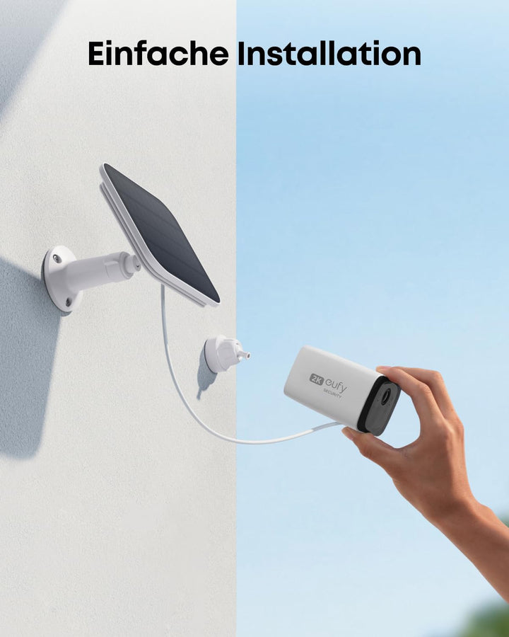 eufy eufyCam Solo C210 mit Solarpanel, kabellose 2K Aussenkamera mit kontinuierlicher Solarladung, o