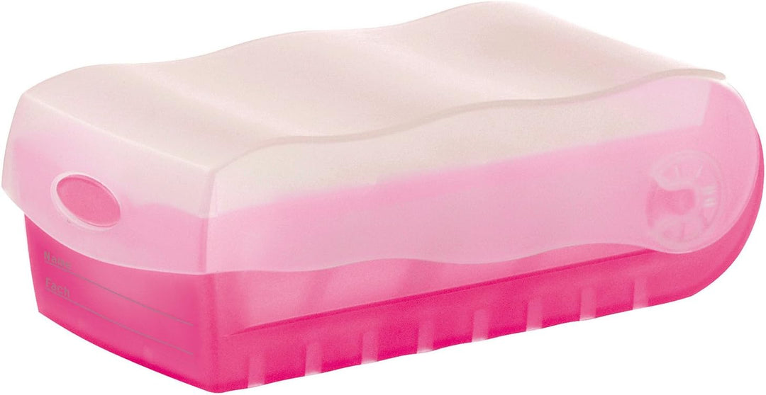 Karteibox CROCO A7, transl.-pink mit 5 Stützen und 100 Karten, 2 Boxen-Sparset