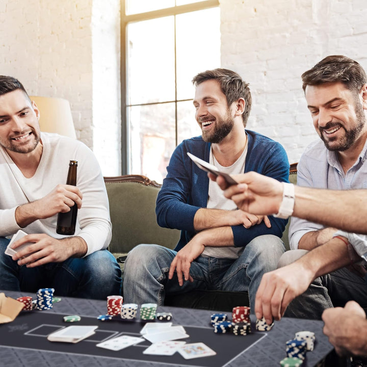 Relaxdays Pokermatte 180 x 90 cm, Texas Holdem, Pokertischauflage gross, rutschhemmend, Polyester, P