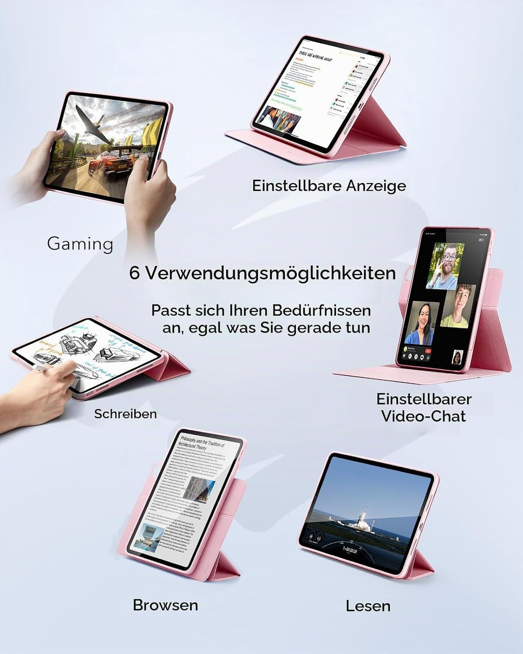ESR Magnetisch Hülle für iPad Air 11 Zoll M4/M3/M2 (2026/2025/2024), iPad Air 5./4.Gen Hülle 10,9 Zo